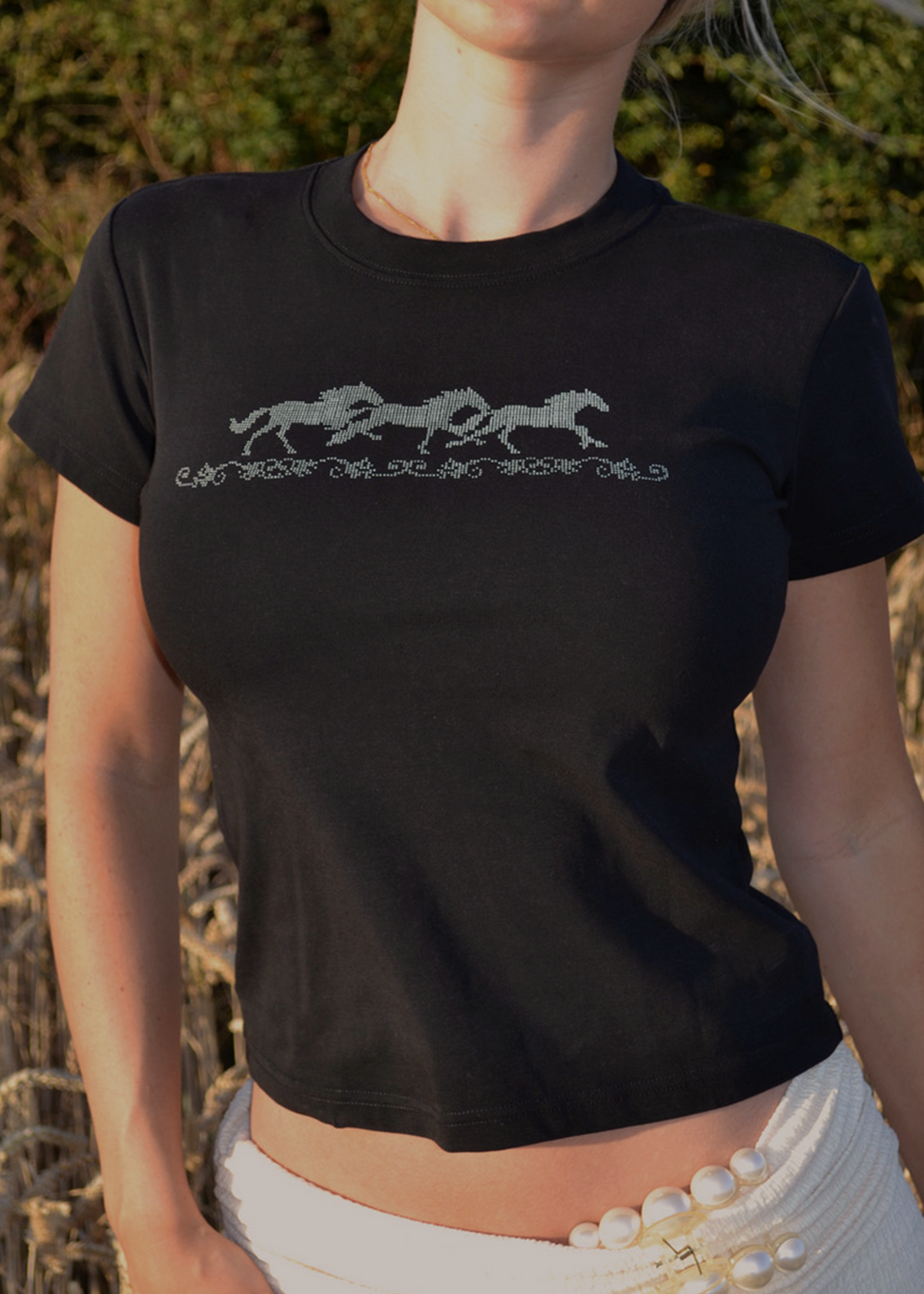 Wild horses baby tee - Black