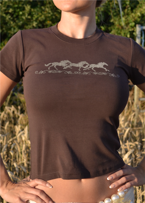 Wild horses baby tee - Espresso