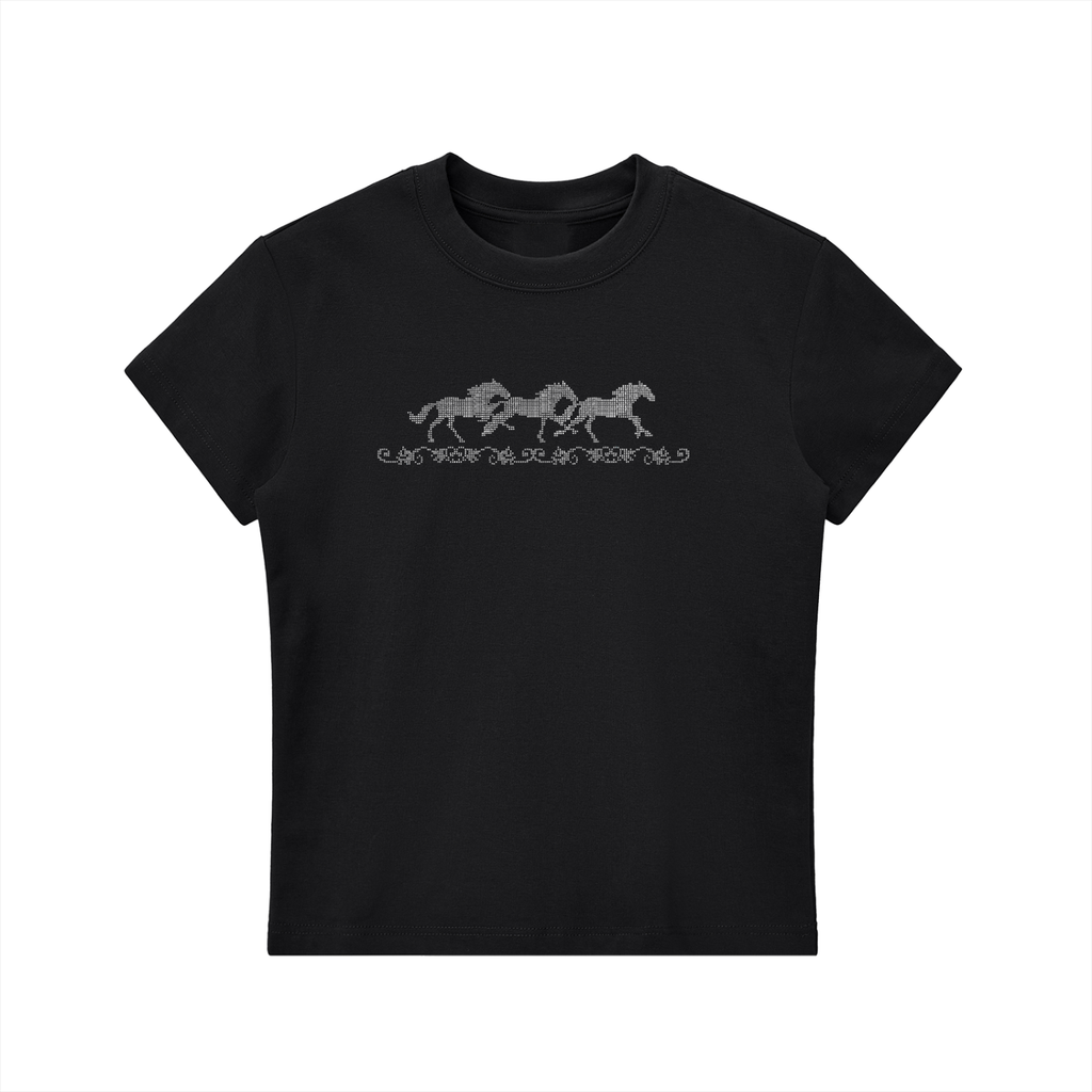 Wild horses baby tee - Black
