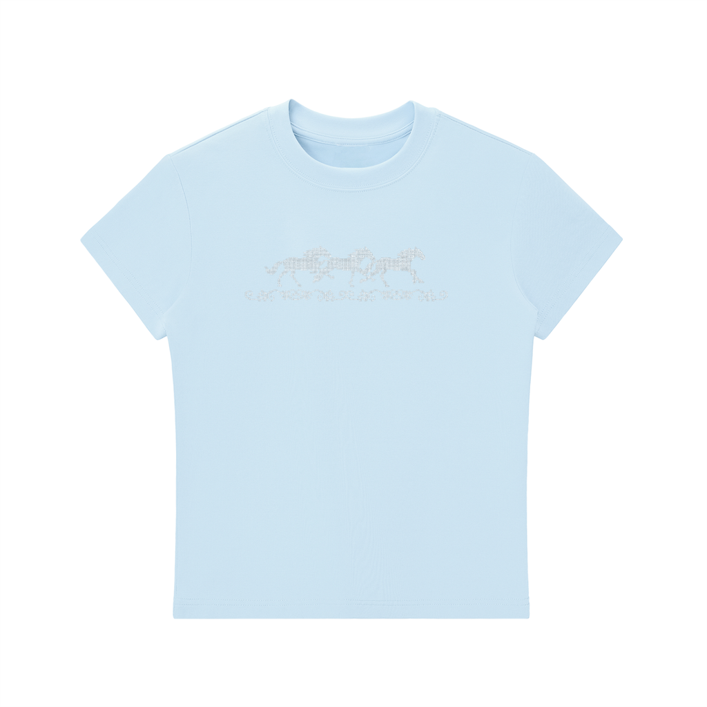 Wild horses baby tee - Baby blue