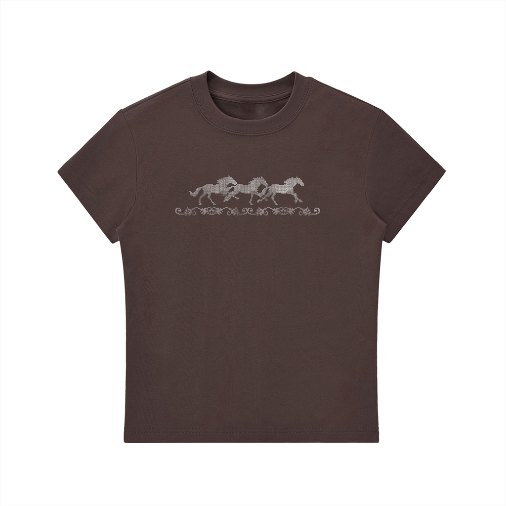 Wild horses baby tee - Espresso