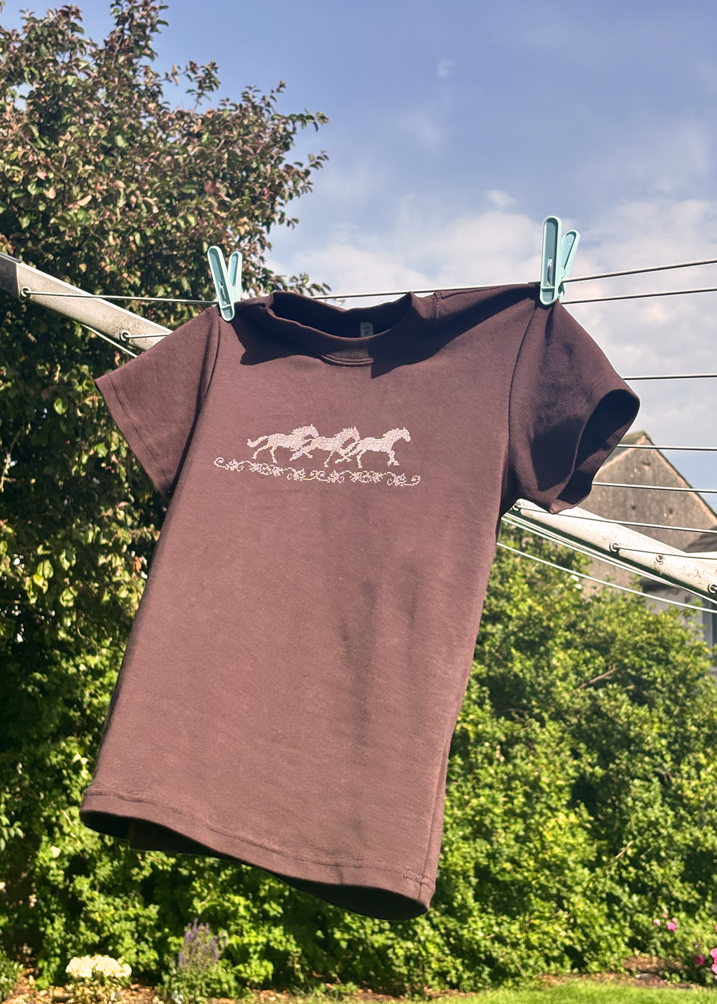 Wild horses baby tee - Espresso